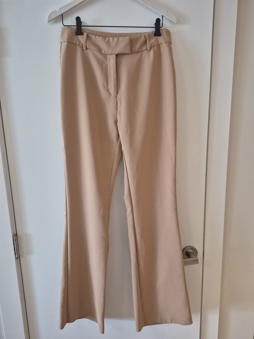 Lipsy Beige High-Rise Flared Trousers